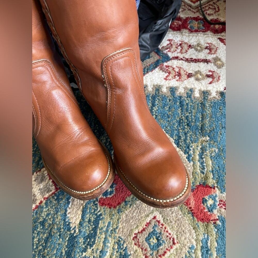 Frye Vintage braided 8546 Sabrina Knee High Tan Brown Boots size 5.5 - Picture 4 of 8